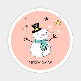 Xmas Doodle - Snowman Magnet